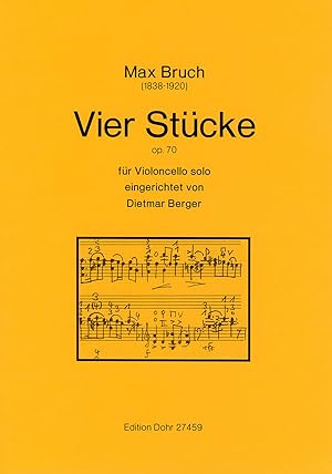 Bild des Verkufers fr Vier Stcke fr Violoncello solo op. 70 zum Verkauf von Verlag Christoph Dohr