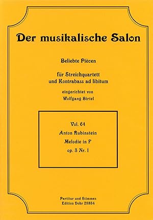 Bild des Verkufers fr Melodie in F op. 3/1 (fr Streichquartett) zum Verkauf von Verlag Christoph Dohr