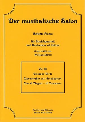 Bild des Verkufers fr Zigeunerchor aus "Troubadour" (fr Streichquartett) zum Verkauf von Verlag Christoph Dohr