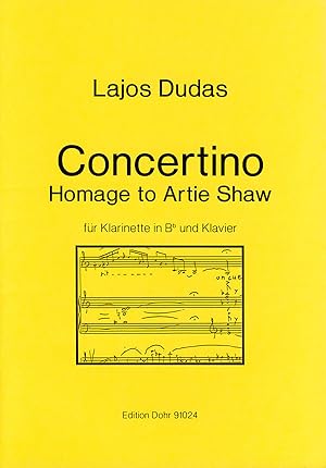 Bild des Verkufers fr Concertino fr Klarinette in B und Klavier (1990) -Hommage to Artie Shaw- zum Verkauf von Verlag Christoph Dohr