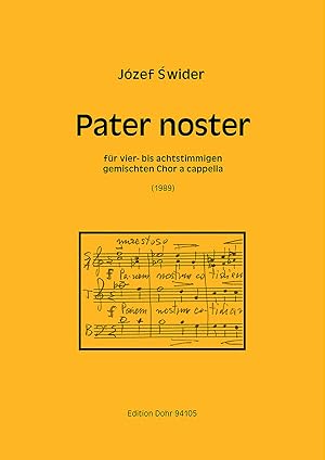 Bild des Verkufers fr Pater noster fr 4- bis 8-stimmigen gemischten Chor a cappella (1989) zum Verkauf von Verlag Christoph Dohr