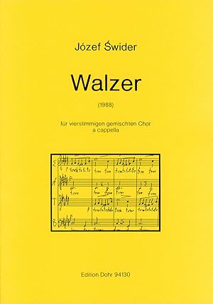 Bild des Verkufers fr Walzer fr vierstimmigen gemischten Chor a cappella (1988) zum Verkauf von Verlag Christoph Dohr