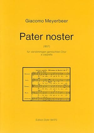 Bild des Verkufers fr Pater noster fr vierstimmigen gemischten Chor a cappella (1857) zum Verkauf von Verlag Christoph Dohr