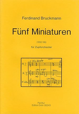Bild des Verkufers fr Fnf Miniaturen fr Zupforchester (1992/1996) zum Verkauf von Verlag Christoph Dohr