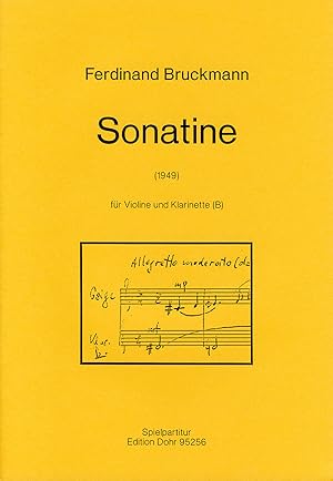 Bild des Verkufers fr Sonatine fr Violine und Klarinette in B (1949) zum Verkauf von Verlag Christoph Dohr