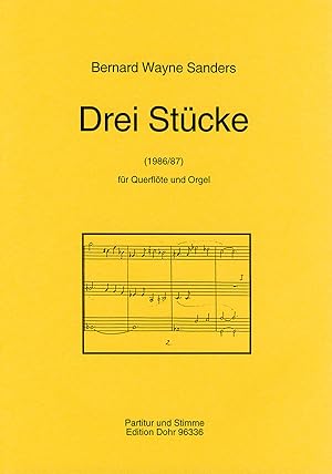 Bild des Verkufers fr Drei Stcke fr Querflte und Orgel (1986/87) zum Verkauf von Verlag Christoph Dohr