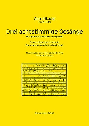 Image du vendeur pour Drei achtstimmige Gesnge fr gemischten Chor a cappella mis en vente par Verlag Christoph Dohr