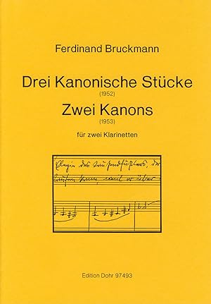Bild des Verkufers fr Kanonische Stcke fr zwei Klarinetten in B (1952/1953) zum Verkauf von Verlag Christoph Dohr
