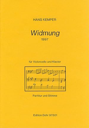 Bild des Verkufers fr Widmung fr Violoncello und Klavier (1997) zum Verkauf von Verlag Christoph Dohr
