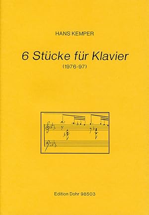 Bild des Verkufers fr Sechs Stcke fr Klavier (1976-1997) zum Verkauf von Verlag Christoph Dohr