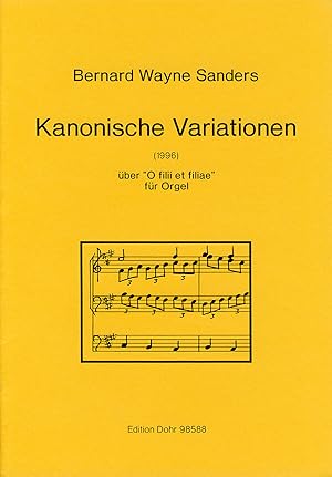 Bild des Verkufers fr Kanonische Variationen ber "O filii et filiae" fr Orgel (1996) zum Verkauf von Verlag Christoph Dohr