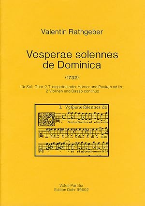 Bild des Verkufers fr Vesperae solennes de Dominica fr Soli, Chor, 2 Trompeten o. Hrner und Pauken ad lib., 2 Violinen und Basso continuo (1732) zum Verkauf von Verlag Christoph Dohr