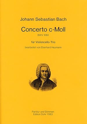 Immagine del venditore per Concerto c-Moll BWV 1060 (fr Violoncello-Trio) venduto da Verlag Christoph Dohr