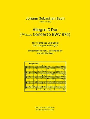 Seller image for Allegro G-Dur BWV 973/1 (fr Trompete und Orgel) for sale by Verlag Christoph Dohr