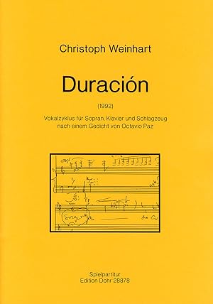 Bild des Verkufers fr Duracin (1992) -Vokalzyklus fr Sopran, Klavier und Schlagzeug nach einem Gedicht von Octavio Paz- zum Verkauf von Verlag Christoph Dohr