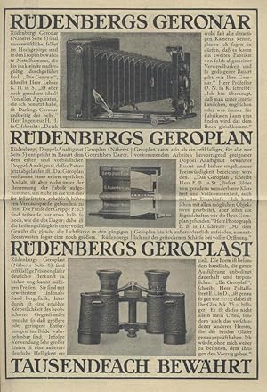 Rüdenbergs Geronar - Geroplan - Geroplast - tausendfach bewährt. Verkaufsprospekt.