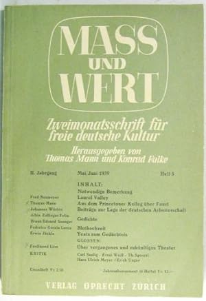 Zweimonatsschrift für freie deutsche Kultur. Hg. von Thomas Mann und Konrad Falke. 2. Jahrgang, H...