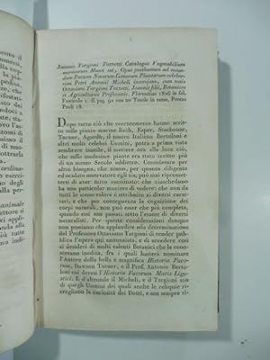 Joannis Targioni Tozzetti catalogus vegetabilium marinorum musei sui.(Stralcio da: Nuovo giornale...
