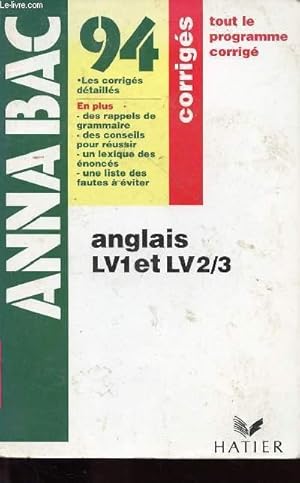 Seller image for ANNABAC ANGLAIS LV1 ET LV 2/3 - CORRIGES for sale by Le-Livre