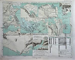 1878 Series of 3 Maps Regarding World Rivers and Deltas: 1) Maps of Some Important Deltas in Orde...