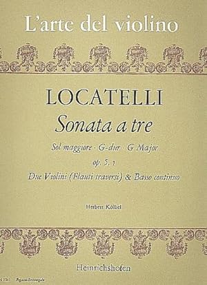 Bild des Verkufers fr Sonata  tre sol maggiore op.5,1per 2 violini (flauti traversi) e bc : Partitur und 3 Stimmen zum Verkauf von AHA-BUCH GmbH