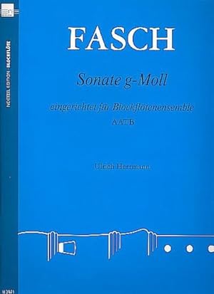Bild des Verkufers fr Sonate g-Moll für 4 Blockfl ten (Ensemble)(AATB) : Partitur und Stimmen zum Verkauf von AHA-BUCH GmbH
