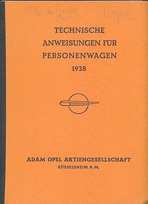 Technische Anweisungen für Personenwagen 1938.