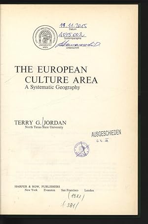 Bild des Verkufers fr The European Culture Area. A Systematic Geography. zum Verkauf von Antiquariat Bookfarm