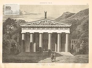 Zeus-Tempel zu Olympia. Große Lithographie um 1880