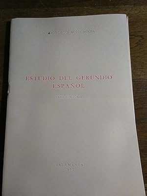 Seller image for ESTUDIO DEL GERUNDIO ESPAOL. Tesis doctoral for sale by Librera Pramo