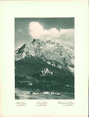 Seller image for Kupfertiefdruck : Piz Lischanna. Schlo Tarasp mit Piz Pisoc. Doppeltafel nach Photographien for sale by Bcher bei den 7 Bergen