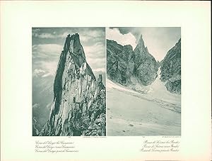 Seller image for Kupfertiefdruck : Castasegna. Cima del Largo (bei Cassaccia). Pizzo di Sciora (bei Bondo). Doppeltafel nach Photographien for sale by Bcher bei den 7 Bergen