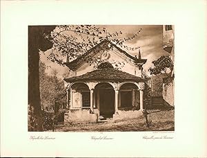Seller image for Kupfertiefdruck : Kapelle bei Locarno. Klostergang von Madonna del Sasso. Doppeltafel nach Photographien for sale by Bcher bei den 7 Bergen