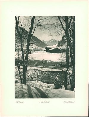 Seller image for Kupfertiefdruck : Bauernhaus im Berner Oberland. Bei Gstaad. Doppeltafel nach Photographien for sale by Bcher bei den 7 Bergen