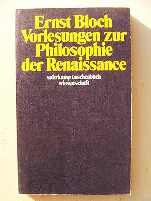 Bild des Verkufers fr Vorlesungen zur Philosophie der Renaissance zum Verkauf von Versandantiquariat Manuel Weiner
