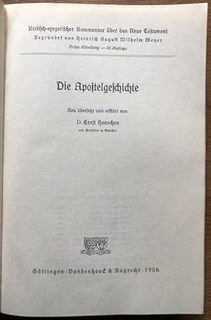 Bild des Verkufers fr Die Apostelgeschichte. zum Verkauf von Antiquariat Lohmann