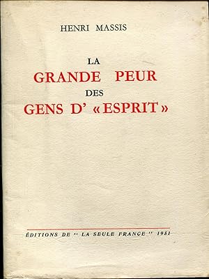 Image du vendeur pour La grande peur des gens d'"esprit" mis en vente par Bloody Bulga