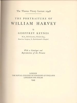 Bild des Verkufers fr The Thomas Vicary Lecture 1948: The Portraiture of William Harvey zum Verkauf von Clausen Books, RMABA