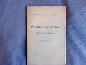 Des propriétés inhibitrices des sels de magnésium