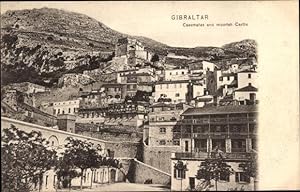 Bild des Verkäufers für Ansichtskarte / Postkarte Gibraltar, Casemates and moorish Castle, Maurisches Schloss, Anlagen am Hang zum Verkauf von akpool GmbH