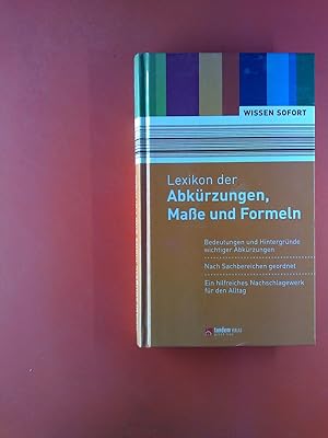 Bild des Verkufers fr Lexikon der Abkrzungen, Mae und Formeln zum Verkauf von biblion2