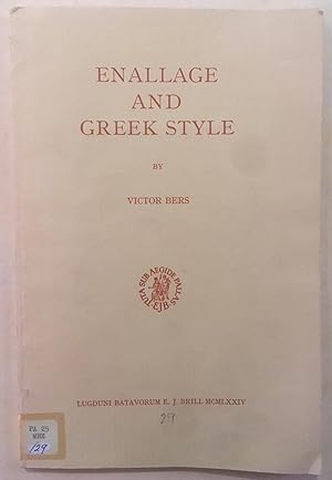 Seller image for Enallage and Greek Style (Mnemosyne, Supplements, 29) for sale by Joseph Burridge Books