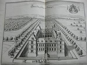 Topographia Gallia gravure 17e s. Chateau Ancy Le Franc Bourgogne Yonne