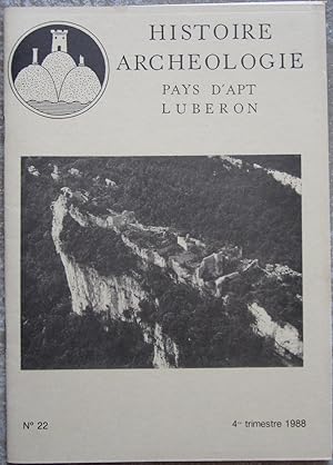 Association d'Histoire & d'Archéologie du Pays d'Apt. N° 22, 4e trimestre 1988.