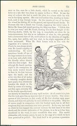 Immagine del venditore per John Leech : a British caricaturist and illustrator. He was best known for his work for Punch, a humorous magazine for a broad middle-class audience, combining verbal and graphic political satire with light social comedy. An uncommon original article from the Cornhill Magazine, 1864. venduto da Cosmo Books