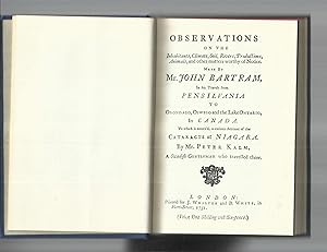 TRAVELS IN PENSILVANIA AND CANADA [OBSERVATIONS ON THE INHABITANTS, CLIMATE, SOIL, RIVERS, PRODUC...