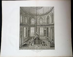 GRAVURE ORIGINALE. Chapelle sépulchrale de Moustapha III. Planche originale issue du Tableau géné...