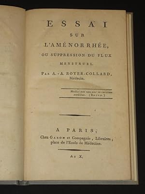 Essai sur L'Amenorrhee, ou Suppression du Flux Menstruel