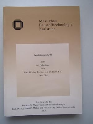 Imagen del vendedor de Massivbau Baustofftechnologie Karlsruhe Reminiszenzschrift 2001 a la venta por Versandantiquariat Harald Quicker