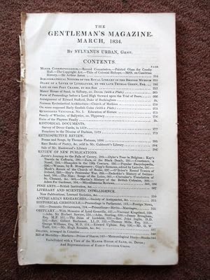 Bild des Verkufers fr The Gentleman's Magazine for March 1834. (inc plate of Gaulish Coins.) zum Verkauf von Tony Hutchinson